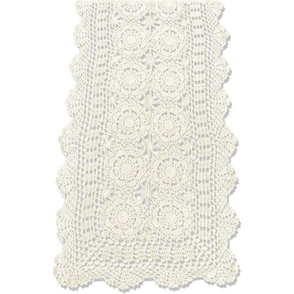 Cotton Handmade Crochet Lace Table Runner Rectangle Coffee Table Dresser Decor - Picture 1 of 7